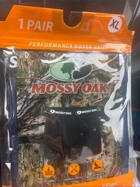 Mossy Oak Navy Performance Boxer Briefs with Black Trim